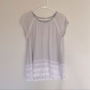Anthropologie Hem & Thread Cap Sleeve Blouse Size Large